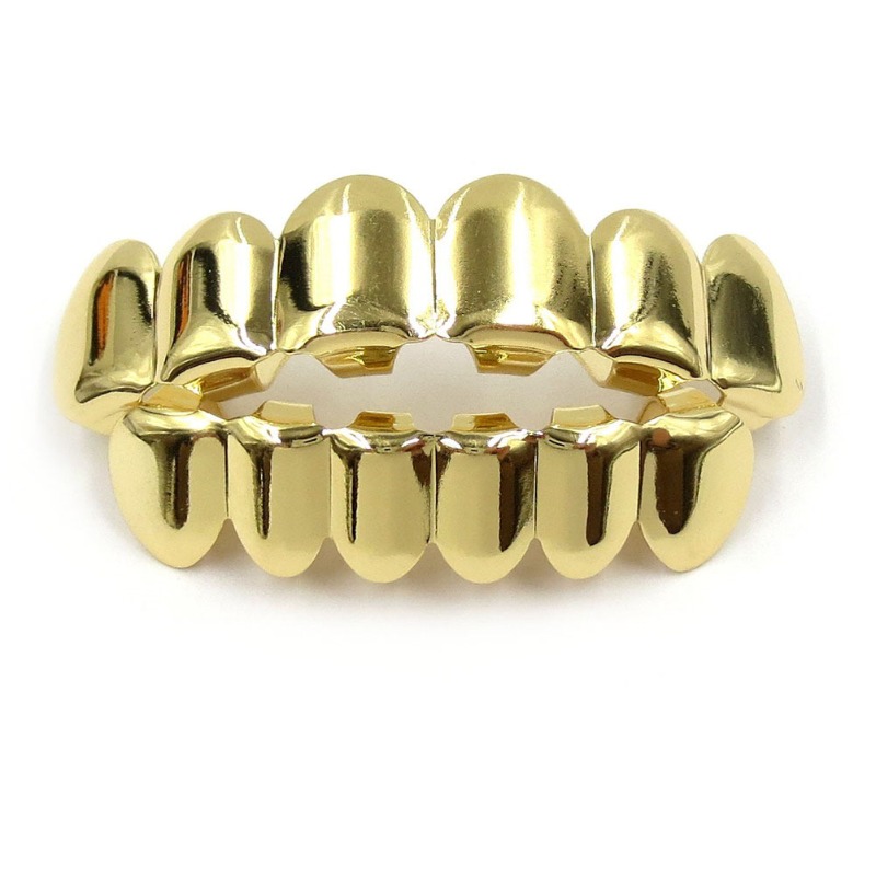 Body Jewelry Real Gold - Juego de Grillz Dentales de Hip