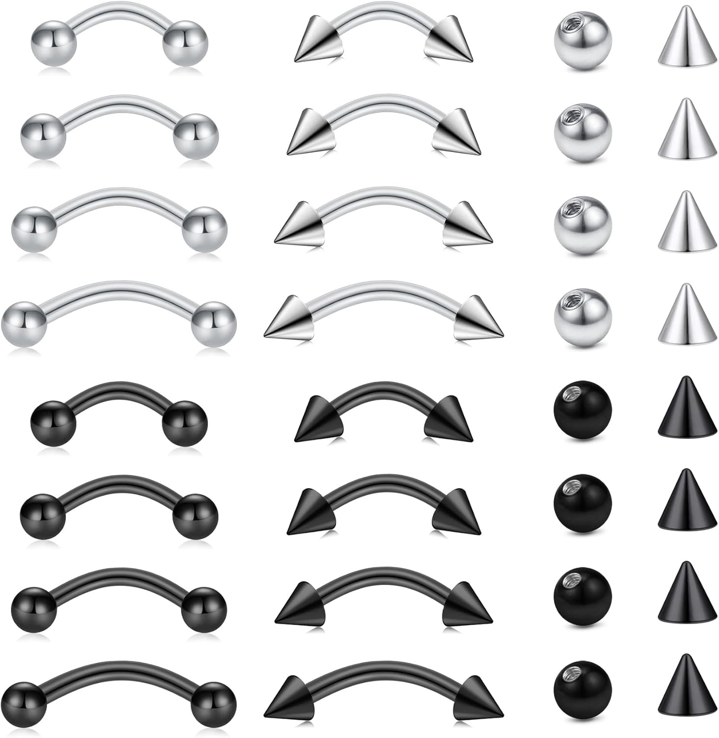 Body Jewelry Vertical Labret - Set de 32 piezas de joyería