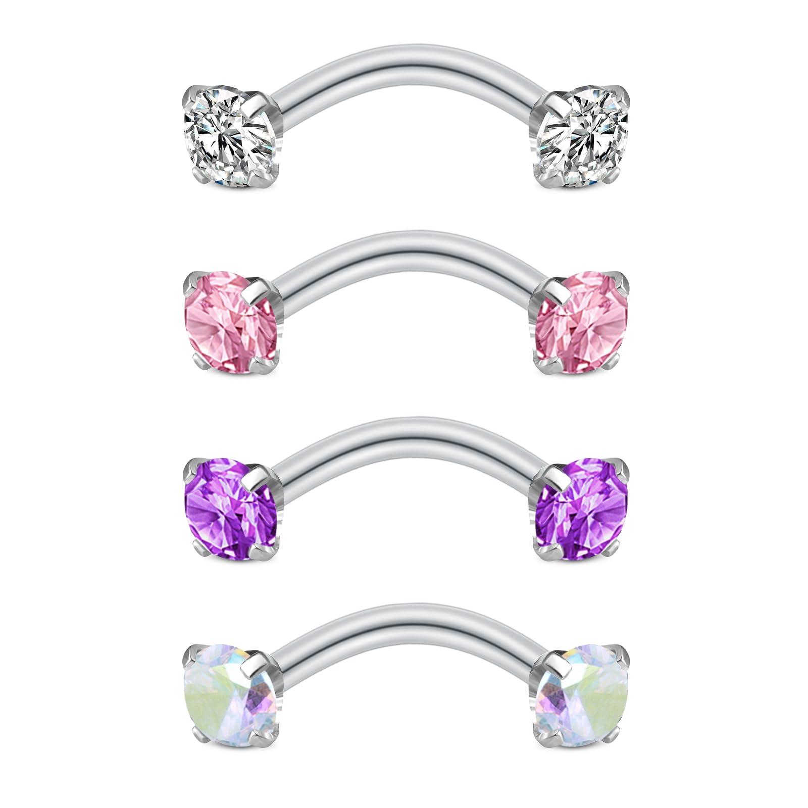 Body Jewelry Vertical Labret - 4 piezas de joyería para piercing