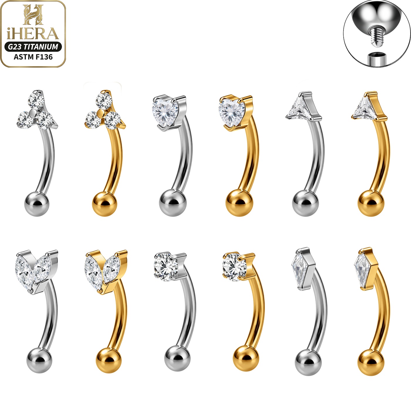 Body Jewelry Vertical Labret - Piercing de Titanio F136 con Bola