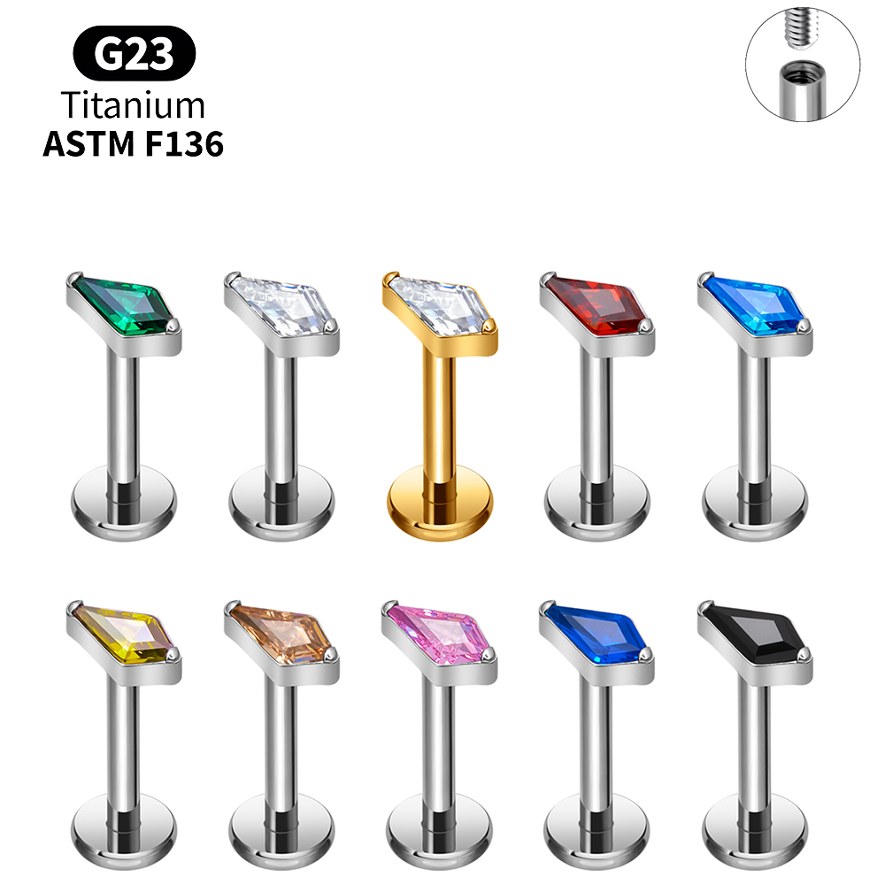 Body Jewelry Vertical Labret - Set de Piercings Labret de Titanio