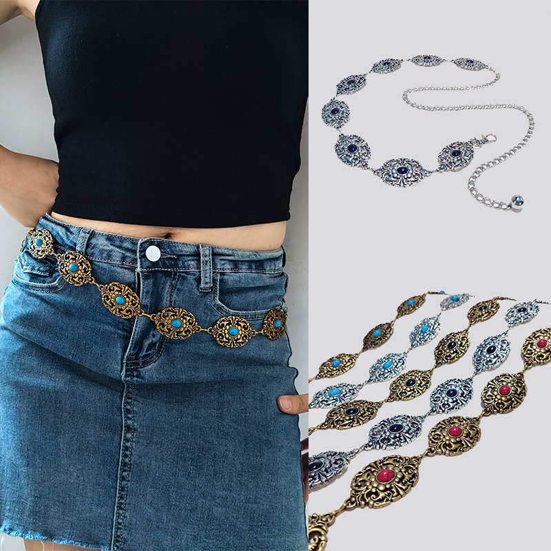 Body Jewelry Goth - Cadena de cintura cruzada de vapor