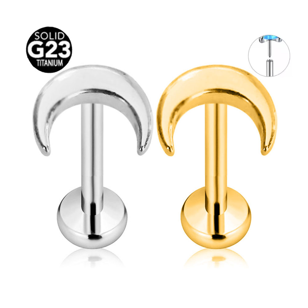Body Jewelry Threadless - ASTM F136 G23 titanio brillante luna