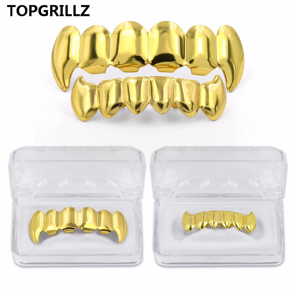 Body Jewelry Real Gold - TOPGRILLZ-Juego de parrillas superiores e inferiores