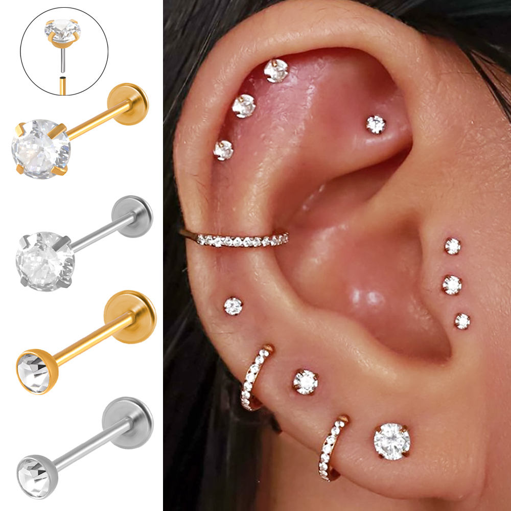 Body Jewelry Threadless - Piercing de acero quirúrgico sin rosca