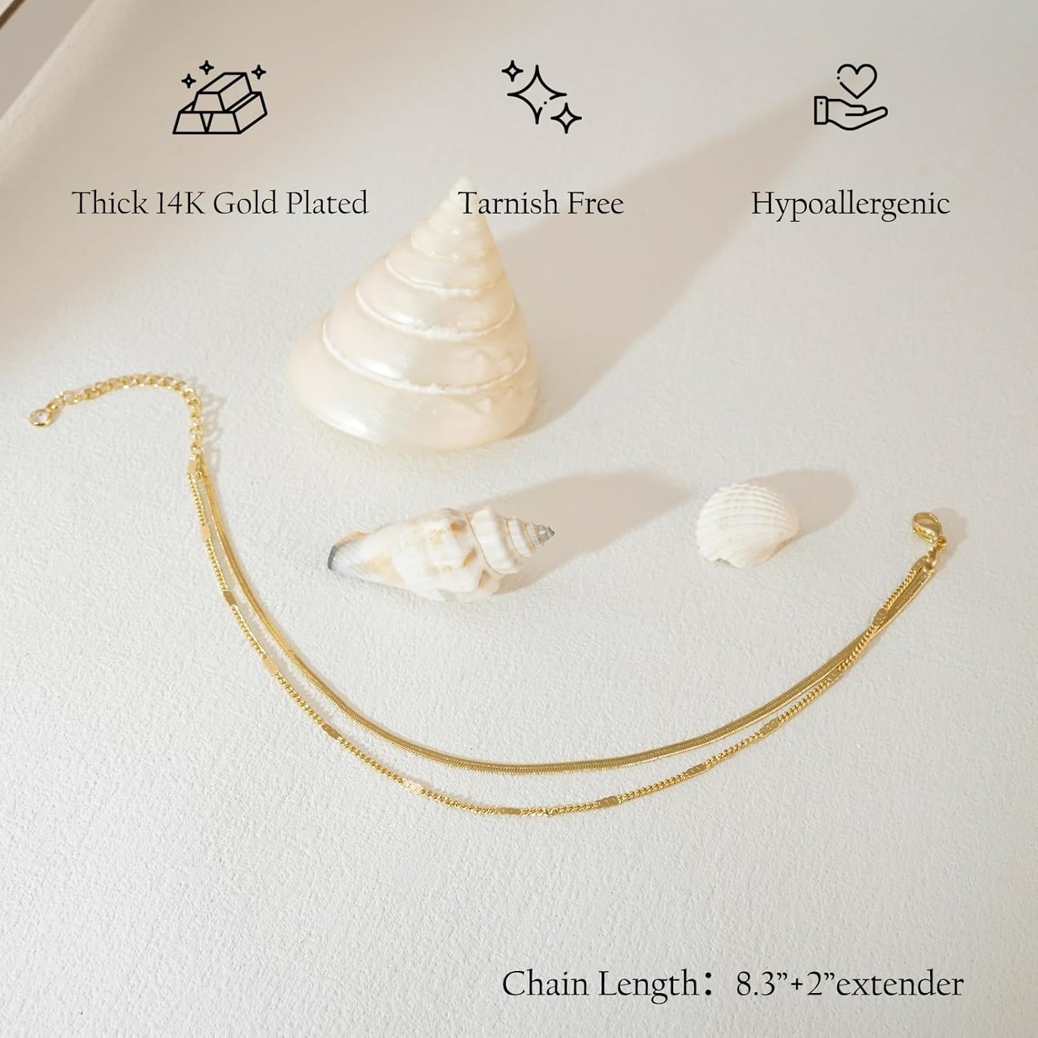 Pulseras de tobillo para mujer - Body Jewelry Real Gold reseña y precio