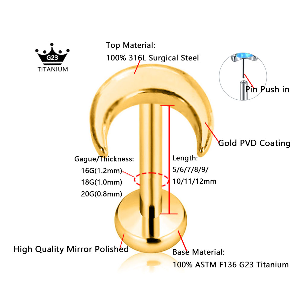 ASTM F136 G23 titanio brillant - Body Jewelry Threadless reseña y precio