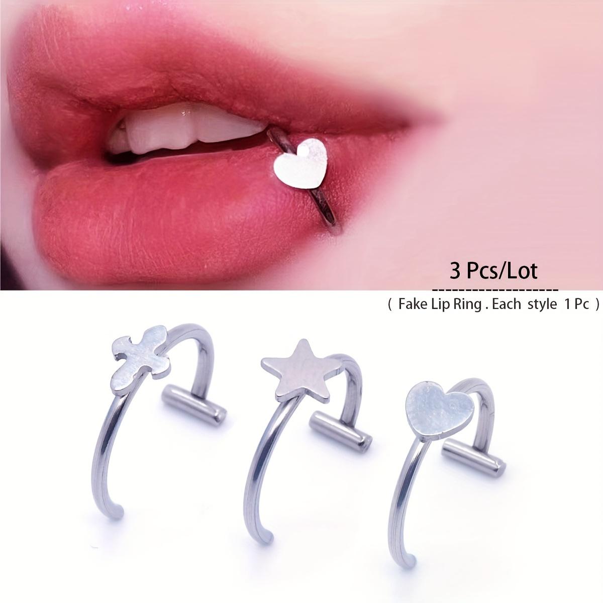 3pcs anillo de labios de acero - Body Jewelry Vertical Labret reseña y precio