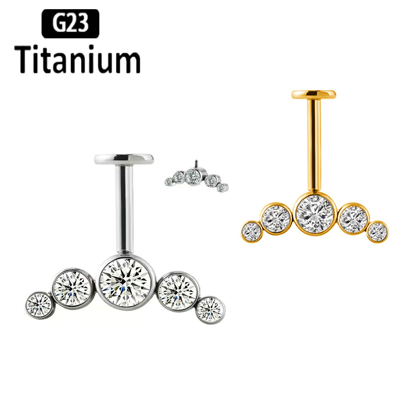 Piercing de Titanio G23 con Ro - Body Jewelry Vertical Labret reseña y precio