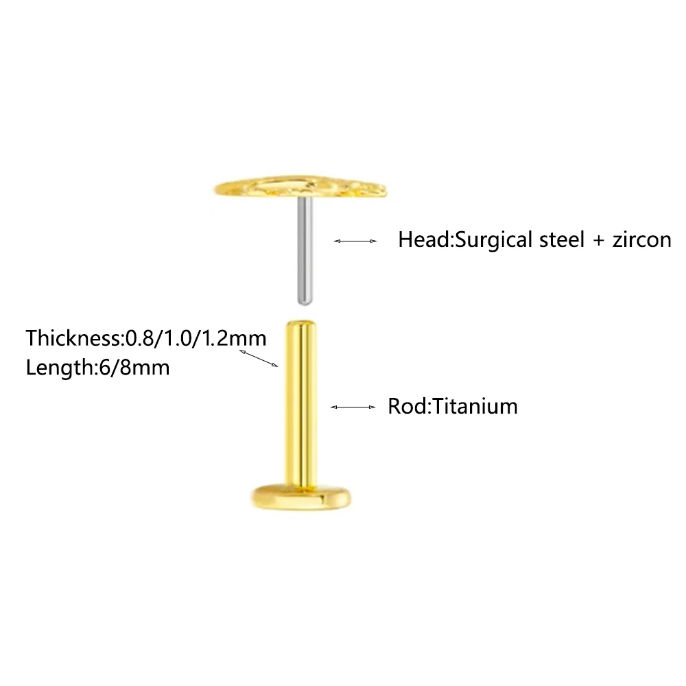 ASTM F-136 Piercing Labret de  - Body Jewelry Threadless reseña y precio